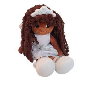 Girlzndollz Huggable Plush Elana Angel Doll 14" Cute Soft Brown Hair